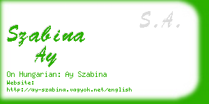 szabina ay business card